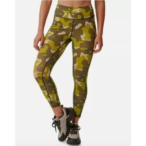 BASS OUTDOOR Women's Rover 7/8 Athletic Leggings Green Camo Wood High Waist NWT